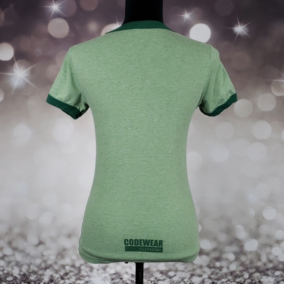 Julian Zip Code 2 tone green short sleeve tee - Picture 2 of 3